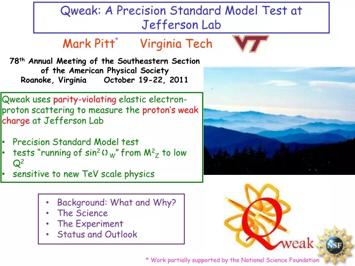 qweak a precision standard model test