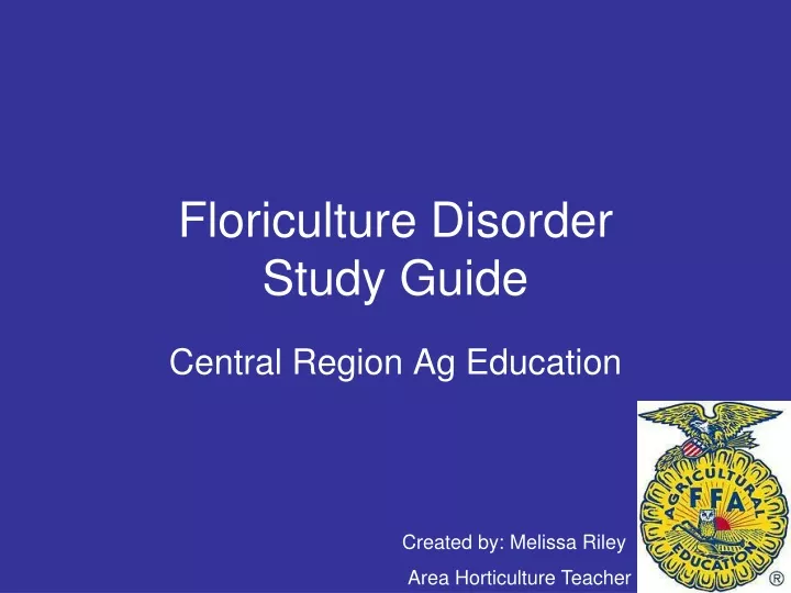 floriculture disorder study guide