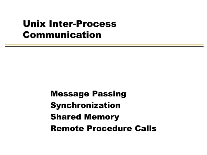 unix inter process communication