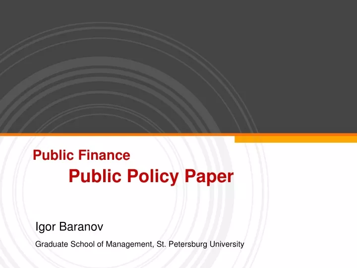 public finance public policy paper