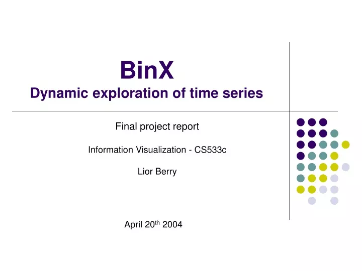 binx dynamic exploration of time series