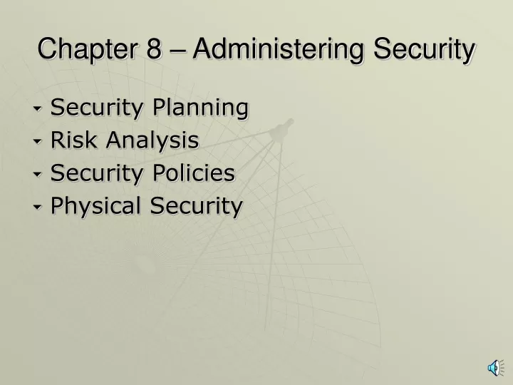 chapter 8 administering security