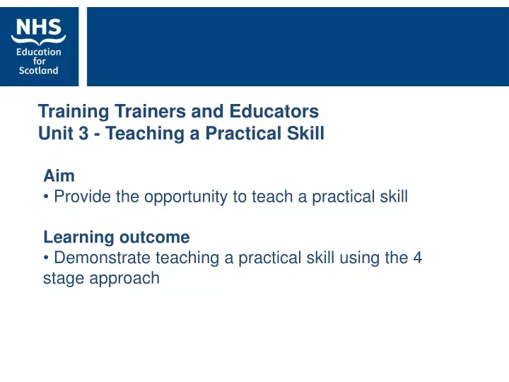 training trainers and educators unit 3 teaching
