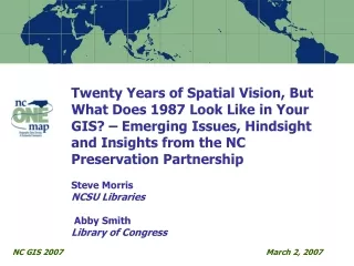 NC GIS 2007