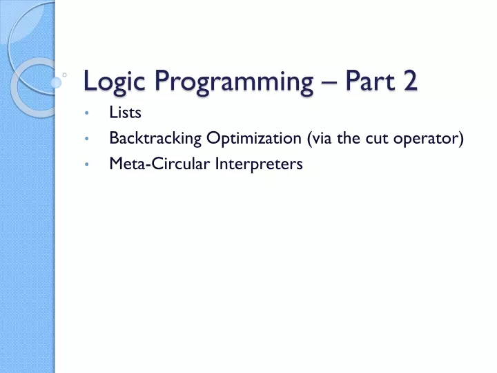 logic programming part 2