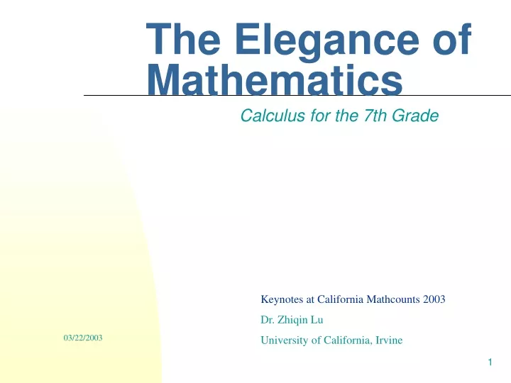 the elegance of mathematics