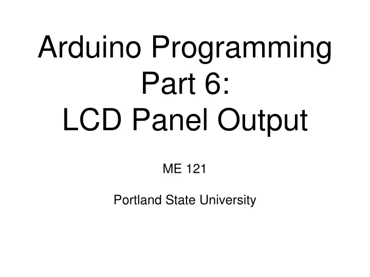 arduino programming part 6 lcd panel output