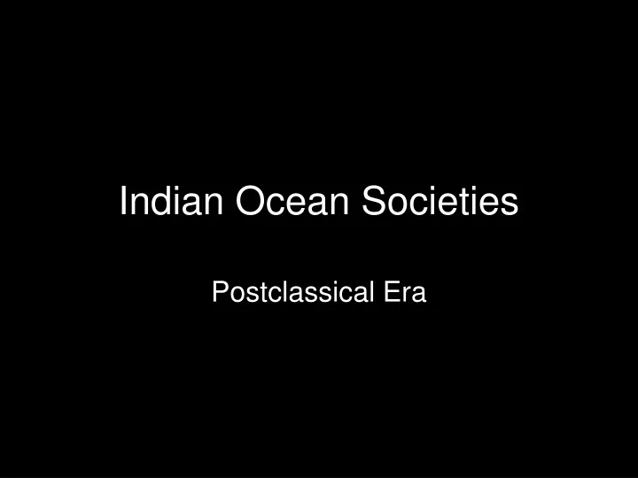 indian ocean societies