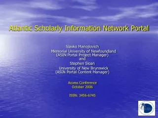 Atlantic Scholarly Information Network Portal