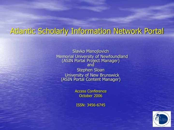 atlantic scholarly information network portal