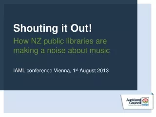 Shouting it Out! How NZ public libraries are making a noise about music