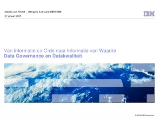 Van Informatie op Orde naar Informatie van Waarde Data Governance en Datakwaliteit