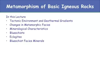 Metamorphism of Basic Igneous Rocks