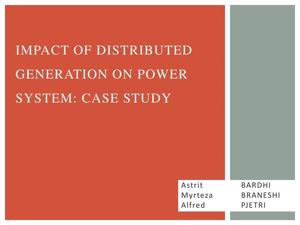 PPT - Impact of Distributed Generation on Power System: Case Study of ...