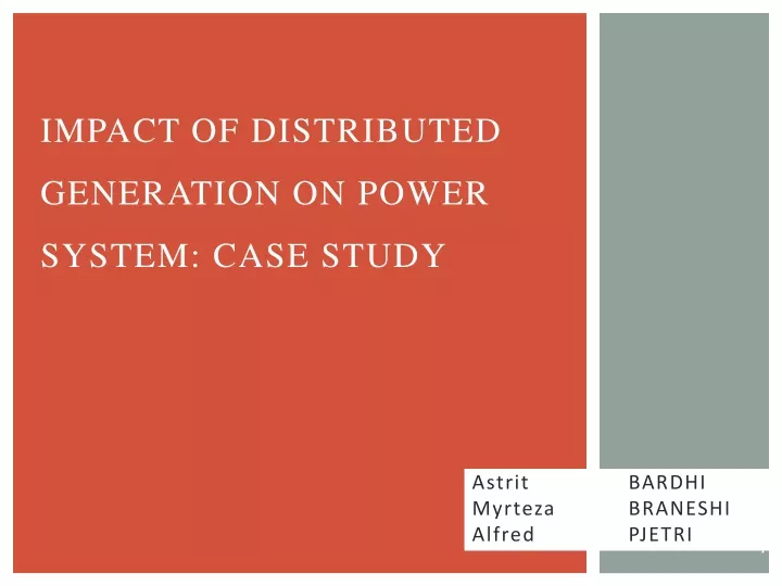 impact of distributed generation on power system case study