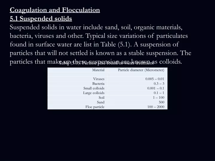 coagulation and flocculation 5 1 suspended solids