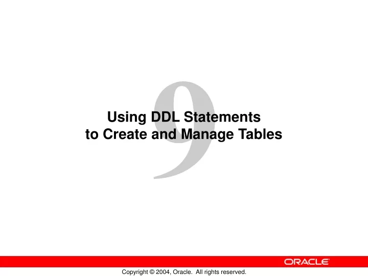 using ddl statements to create and manage tables
