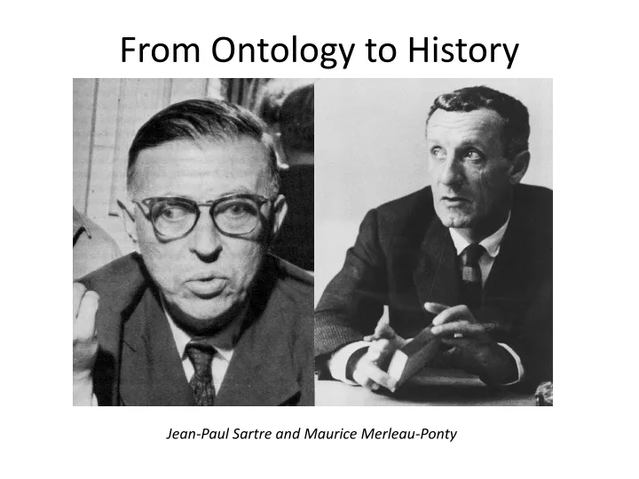 from ontology to history