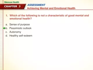 Which of the following is not a characteristic of good mental and emotional health?