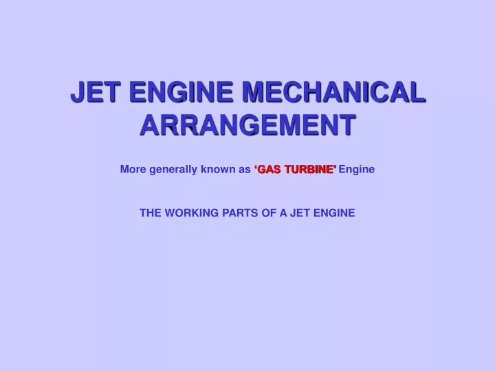 jet engine mechanical arrangement