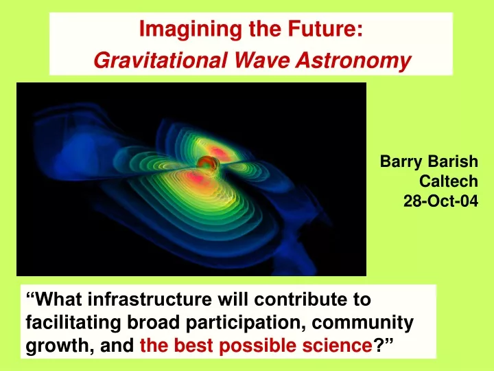 imagining the future gravitational wave astronomy