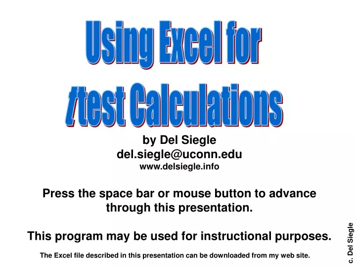 using excel for t test calculations