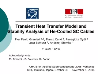 Transient Heat Transfer Model and Stability Analysis of He-Cooled SC Cables