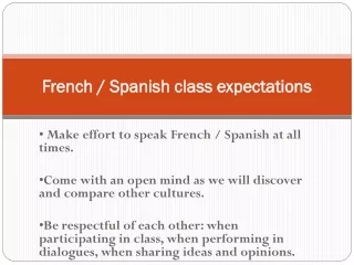 French / Spanish class expectations