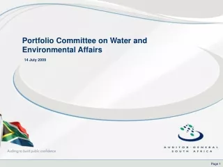 Portfolio Committee on Water and Environmental Affairs