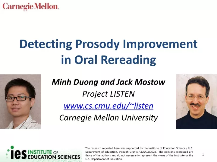 detecting prosody improvement in oral rereading