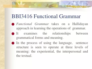 BBI3416 Functional Grammar