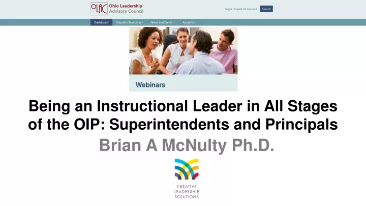 being an instructional leader in all stages of the oip superintendents and principals