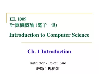 Instructor ? Po-Yu Kuo ?? ? ???