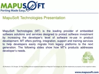 MapuSoft Technologies Presentation