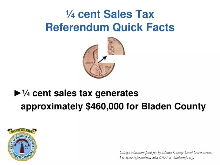 cent sales tax referendum quick facts
