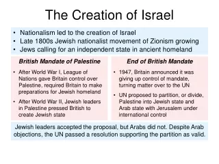 Nationalism led to the creation of Israel