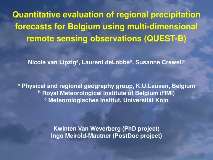quantitative evaluation of regional precipitation