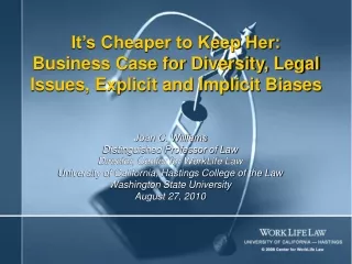 It’s Cheaper to Keep Her: Business Case for Diversity, Legal Issues, Explicit and Implicit Biases