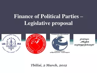 Finance of Political Parties – Legislative proposal