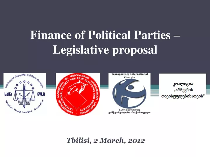 finance of political parties legislative proposal