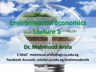 Environmental Economics Lecture 1