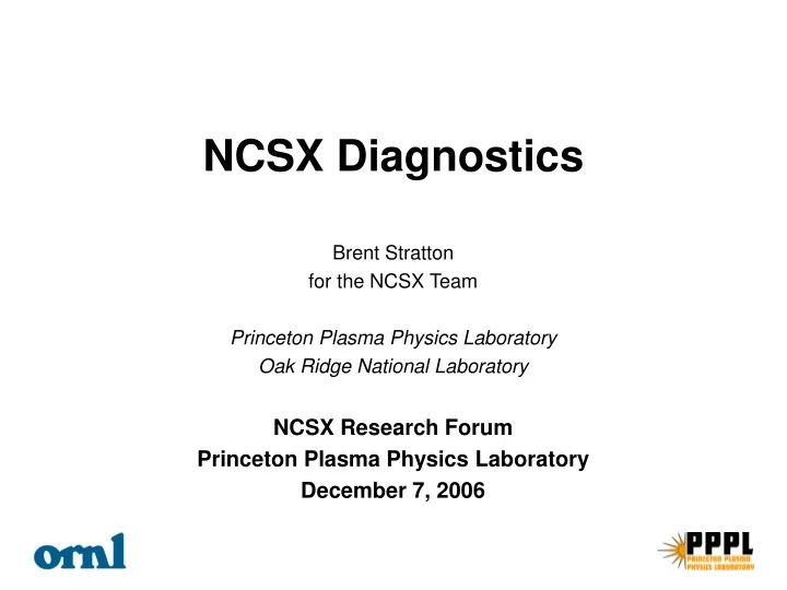 ncsx diagnostics