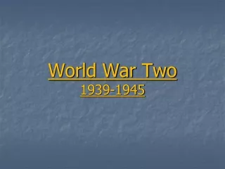 World War Two 1939-1945