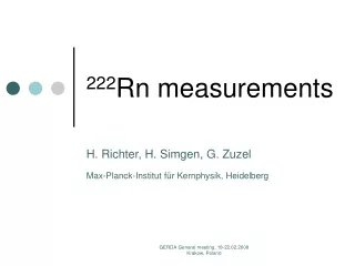 222 Rn measurements