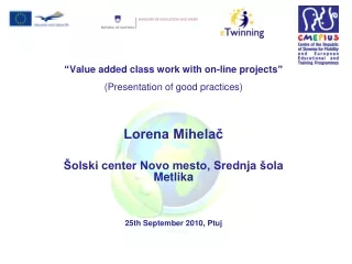 “ Value add e d cl a ss work with on-line projects ” ( Presentation of good practices )