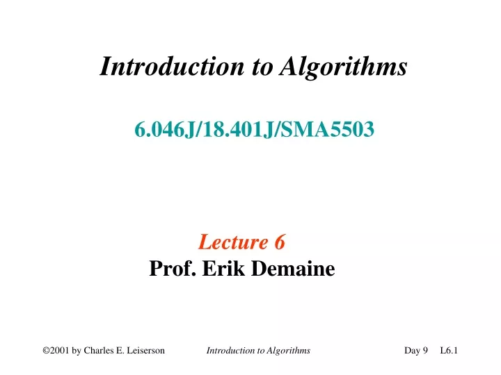 introduction to algorithms 6 046j 18 401j sma5503