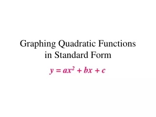 Graphing Quadratic Functions in Standard Form