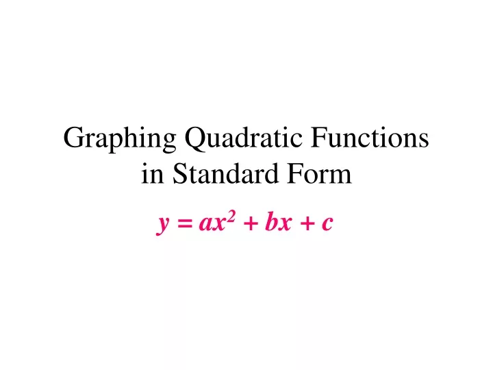 graphing quadratic functions in standard form