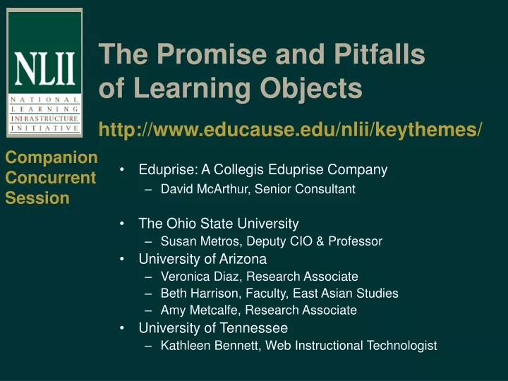 the promise and pitfalls of learning objects