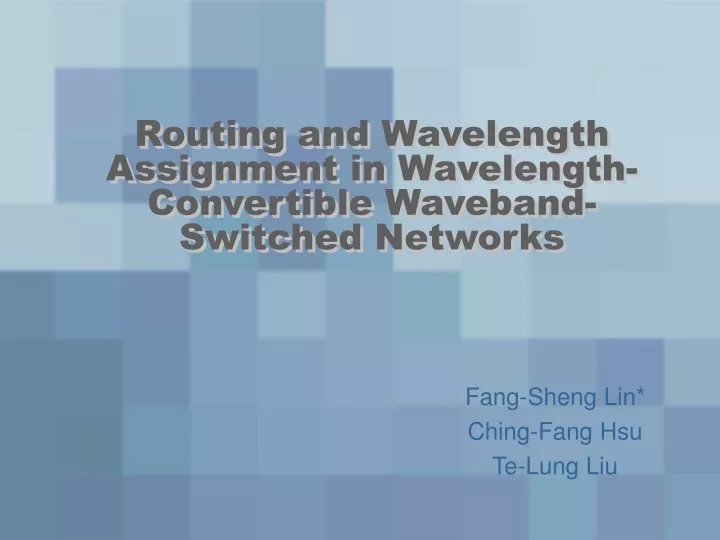 routing and wavelength assignment in wavelength convertible waveband switched networks